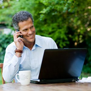 mature man working outdoors