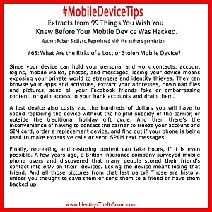 risk of lost or stolen mobile device