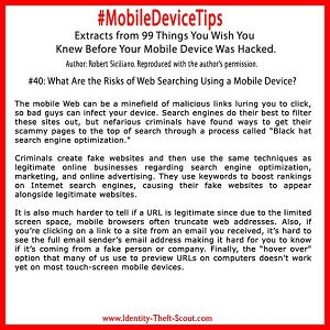 risks of web searching using mobile device